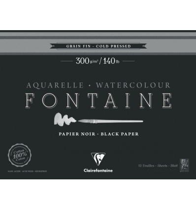 Fontaine pad cold pressed zwart 14x21,6 300g