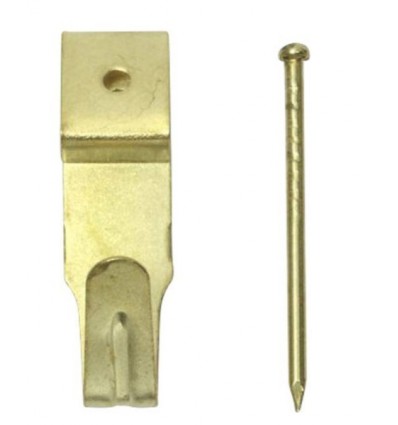 Wandhaken 1.8mm gr0 -Brass-plated steel 10st
