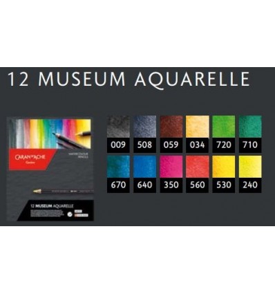 Museum Aquarelle crayons 12 couleurs