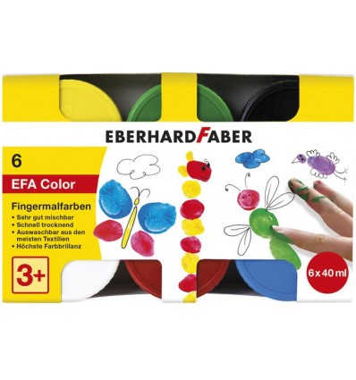 Vingerverf EFA 6x40ml assortiment kleuren
