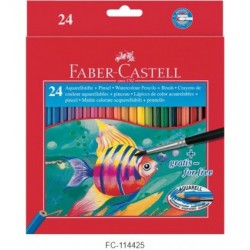 24 aquarel kleurpotloden -Karton doos+penseel