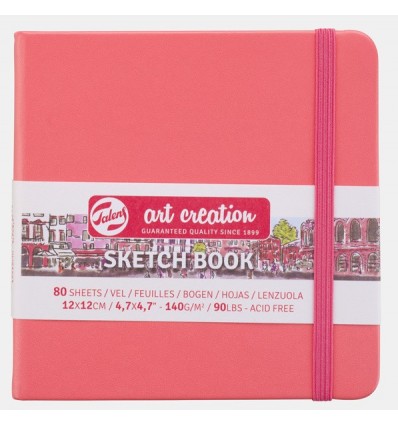 Schetsbook 12x12 coraal rood hardcover