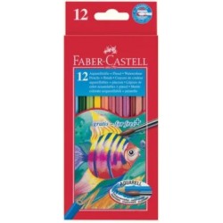 12 aquarelpotloden Faber Castell +penseel